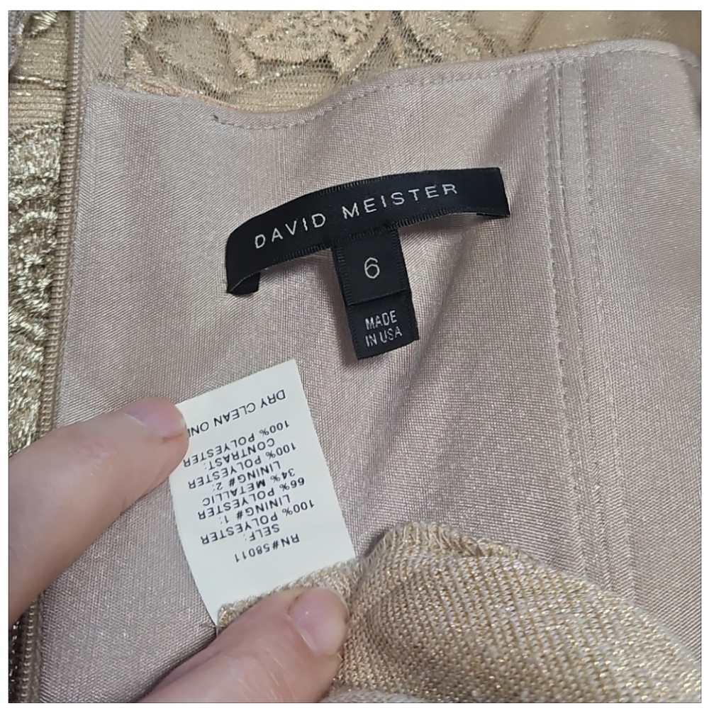 David Meister Floral Sheath Embroidered Knee Length Dress Sz 6 - Picture 11 of 12